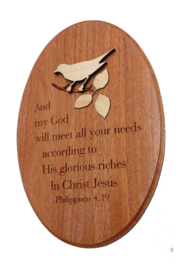 Oval wall plaque - And my God...