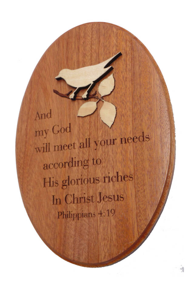 Oval wall plaque - And my God...